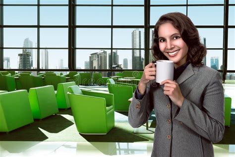 Business Woman Drink Coffee Stock Photo Image Of Businesswoman