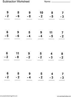 grade math worksheets mental subtraction   gif