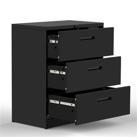 3 Drawer File Cabinet Modern Lateral Filing Cabinets Metal File