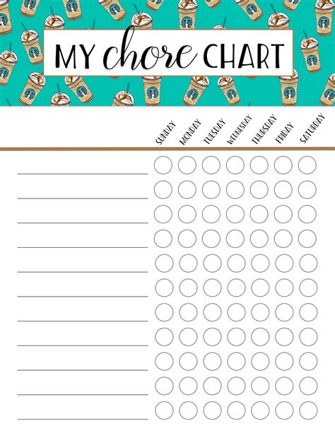 Free Printable Blank Chore Charts Stephenson