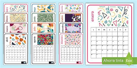 Calendarios Mensuales Coloridos 2023 Teacher Made Twinkl