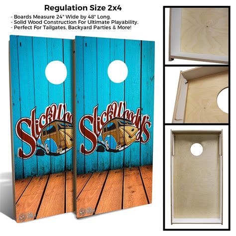 Angled Wood Cornhole Boards Complete Outdoor Game Set With 2 Etsy