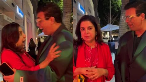 Karan Johar Bumps Into Farah Khan In La Roast Each Other For Outfits In Rofl Video Sania Mirza