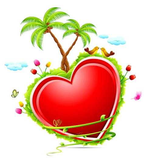 Tropical Heart Valentine Images Love Birds Emoticon