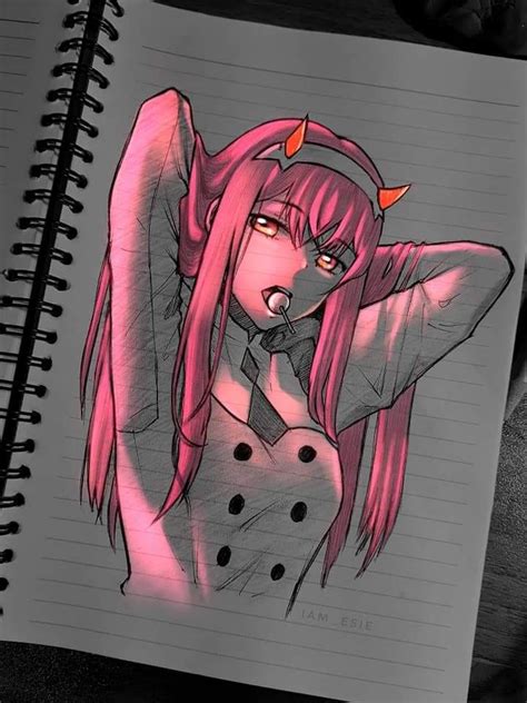Zero Two Art Drawings Sketches Creative Anime Sketch Anime Drawings