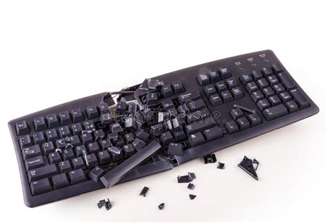 Smashed Keyboard Stock Photo Image Of Anxiety Buttons 64504624