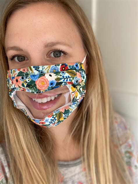 Clear Window Face Mask Lip Reading Window Mask See Etsy