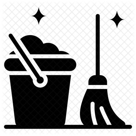 Mop Cleaning Icon Download In Glyph Style