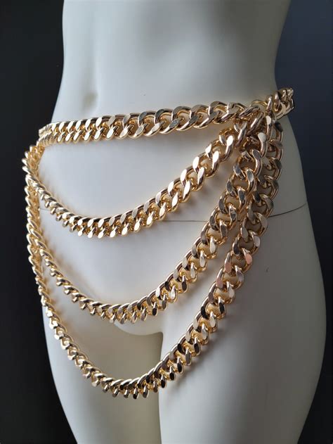 Gold Chain Belt For Plus Size Women Thick Chain Link Jewely Etsy