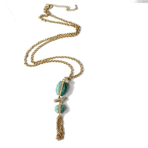 Buy Free Shipping New Design Natural Stone Tassel Pendant Long Necklace From