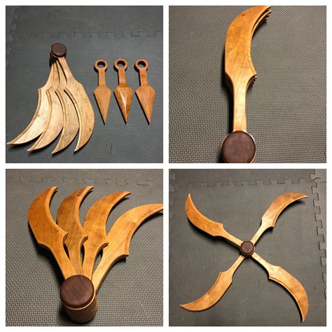 Just Finished These Hand Made Wooden Kunai And Windmill Shuriken R