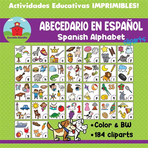 Abecedario En Español Spanish Alphabet Clipart Etsy España