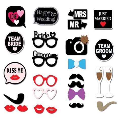 26pcs Wedding Party Props Selfie Photo Booth Wedding Party Etsy