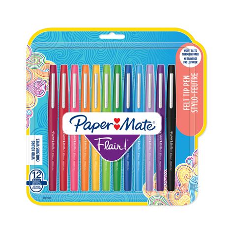 Paper Mate Flair Felt Tip Pen Set 07mm 12 Colors