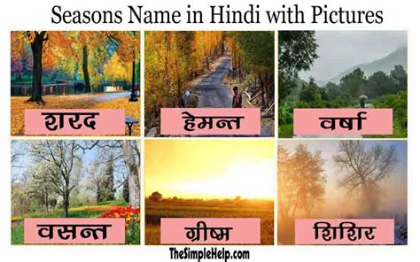 Indian 6 Seasons Name In Hindi And English ऋतुओं के नाम हिंदी और