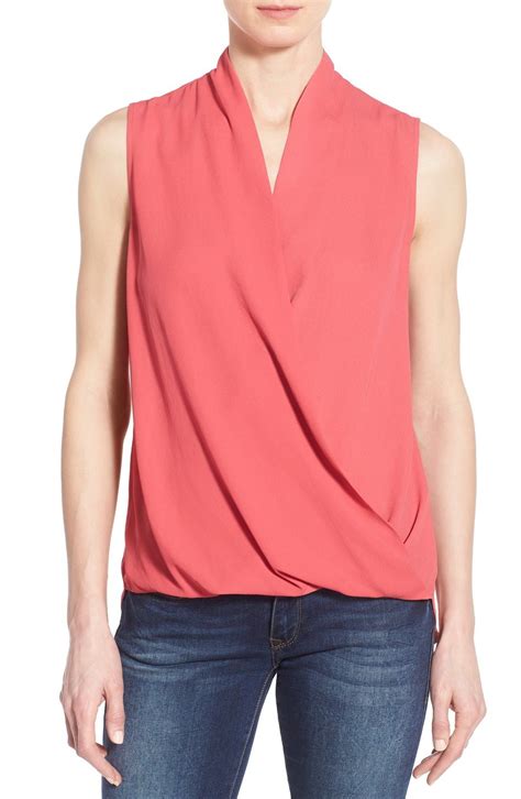 Pleione Sleeveless Faux Wrap Blouse Available At Nordstrom Night Out