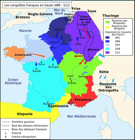 Les Conquêtes Franques En Gaule 486 511 French History Roman