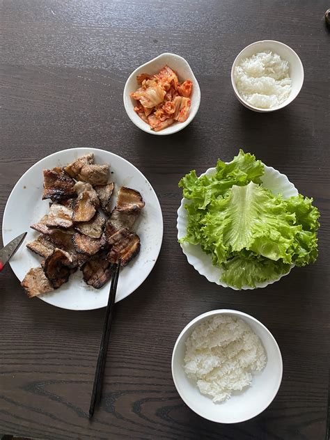 Homemade Korean Pork Belly Lettuce Wrap R Food