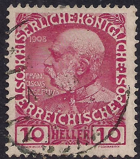 Austria 1911 10 Heller Old Red Used Stamp F1251 On Ebid United