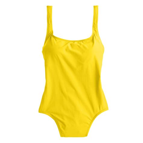 j crew scoopback one piece swimsuit in yellow crisp yellow lyst