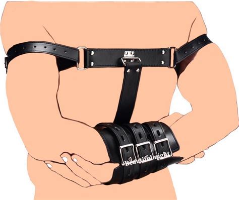 arms behind back restraints strap leather arm binder sex armbinders harness bondage adult sex