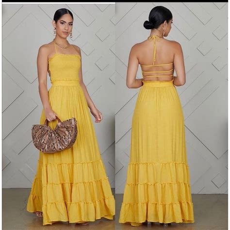 Backless Maxi Dress — Yellow Sub Trading