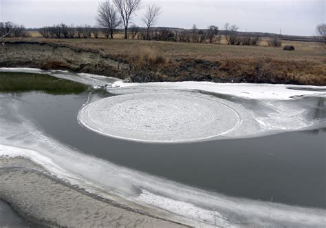 Unusual Ice Circle Forms In North Dakota River