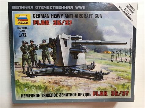 Zvezda 6158 German Heavy Anti Aircraft Gun Flak 3637 172 Scale