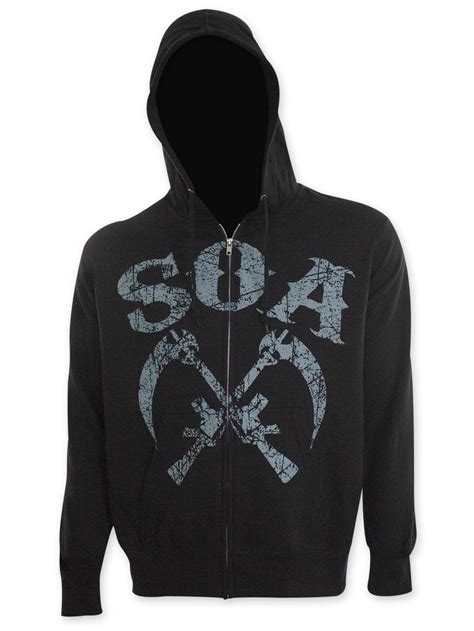 Sons Of Anarchy Crossed Sickles Full Zip Hoodie Sweatshirt