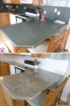 Before you place the new laminate, line some thin strips of wood along the countertop, evenly spaced. Concrete coutertops over laminate countertops - step-by ...