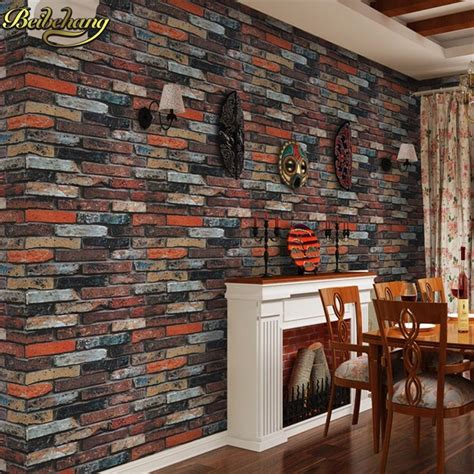 Beibehang Vintage Brick Wallpaper For Walls 3 D Rustic Brick Texture