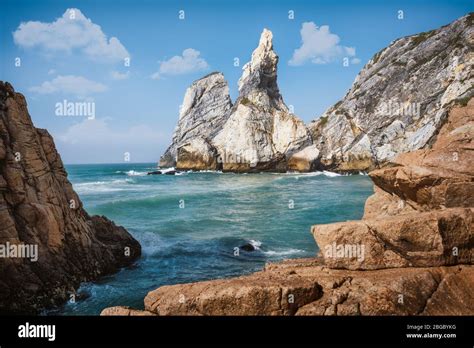 Ursa Beach Sintra Portugal Epic Seascape Of Cliffs Towering Up From