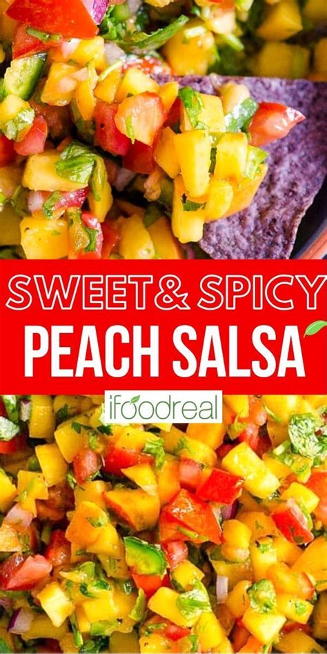 Easy 5 Ingredient Peach Salsa Peach Salsa Peach Salsa Recipes Homemade Salsa Recipe