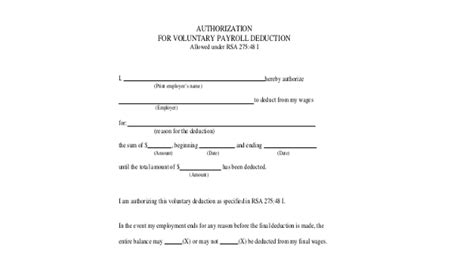 sample payroll deduction forms   ms word