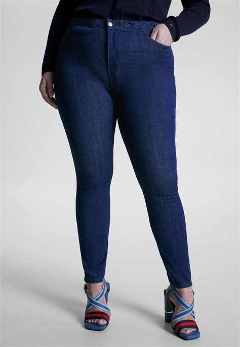 Tommy Hilfiger Curve Harlem High Rise Super Jeans Skinny Fit Emmadark Blue Denim Zalandoch