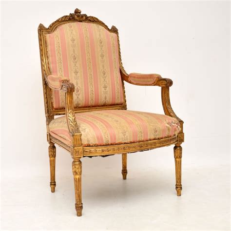 Antique French Carved Gilt Wood Armchair Marylebone Antiques