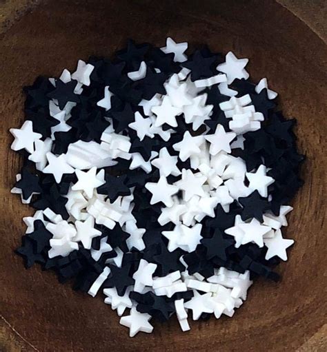 Black And White Star Sprinkles Embellishment Mix Black And White Stars