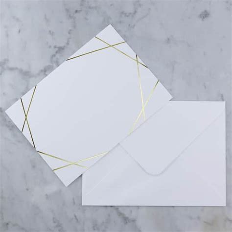 White And Gold Foil Flat Cards And Envelopes By Recollections 5 X 7