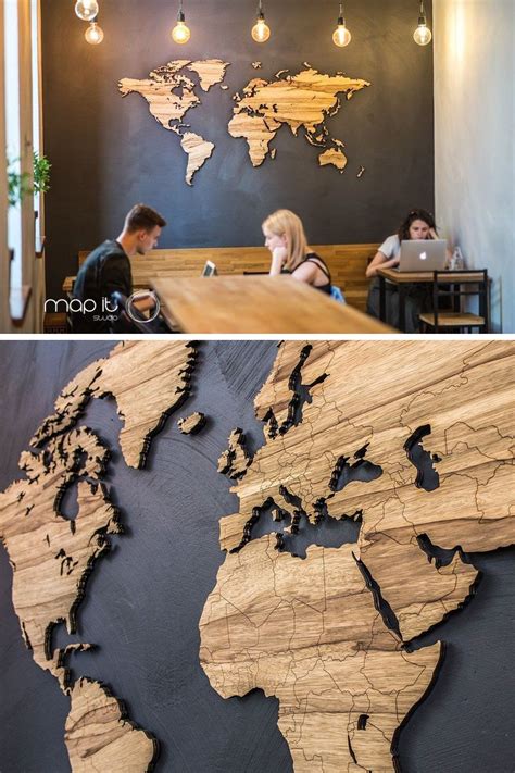 25 World Map Wall Art Designs Made From Wood Map Wall Decor World