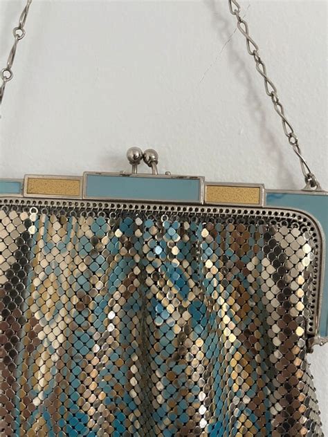 Antique Whiting Davis Metal Mesh Evening Bag Gem