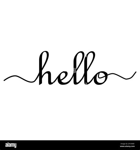 Hello Sign Calligraphic Hand Written Hello Lettering For Banner