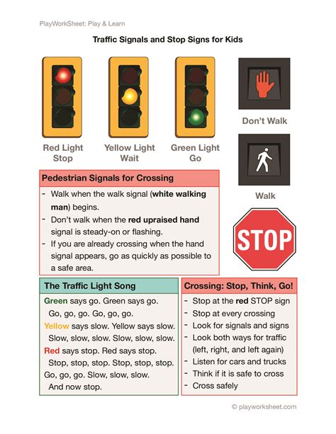 Printable Traffic Light Worksheet
