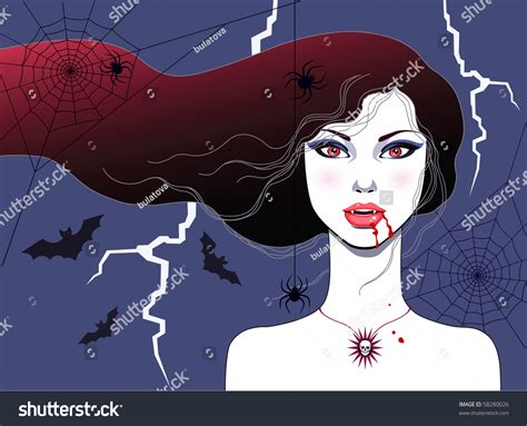 Vampire Girl Stock Vector Illustration 58280026 Shutterstock