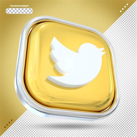 Premium Psd Twitter Icon Social Media Gold Styles
