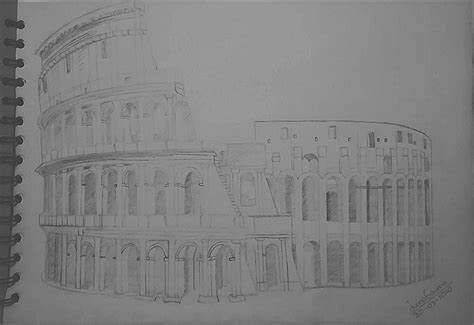 Coliseo Romano A Lapiz Coliseo Romano Romanos Coliseo
