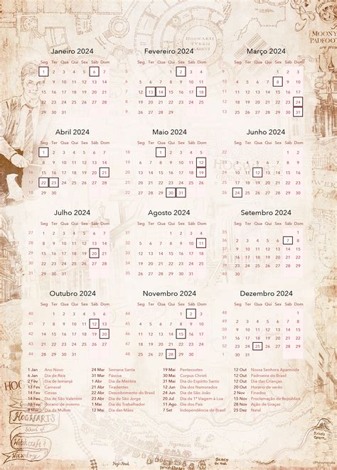 Planner Professor Harry Potter Calendario Professor Fazendo A Nossa Festa