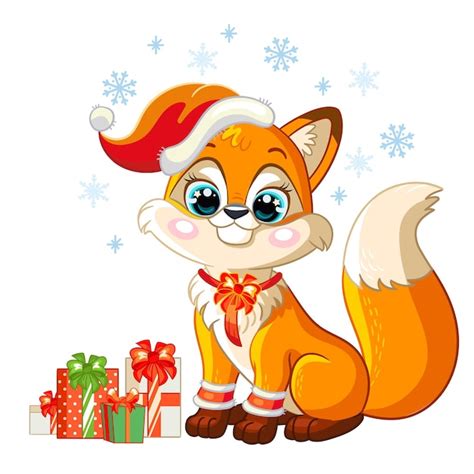 Premium Vector Cute Christmas Fox