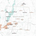 VT Rutland Castleton Vector Road Map Digital Art by Frank Ramspott