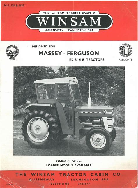 Winsam Tractor Cab For Massey Ferguson Mf135 And Mf2135 Brochure Mf 135