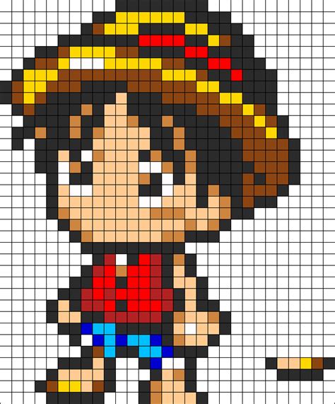 Luffy One Piece Anime Pixel Art Patterns Dibujos En Cuadricula Images